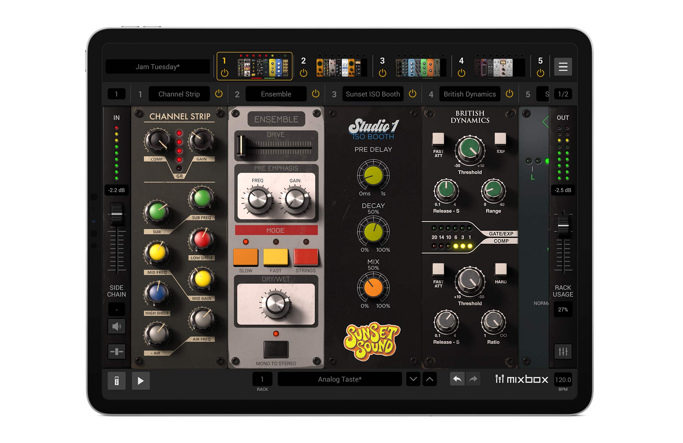 MixBox audio effects rack for iPad. All the FX you need in one rack.